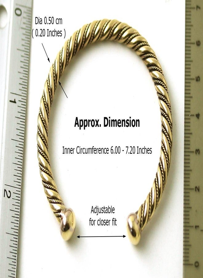 LynnAround Bronze Norse Nordic Viking Spiral Twisted Cable Bangle Cuff Bracelet Arm Ring Jewelry (6 Inches) - Image 5