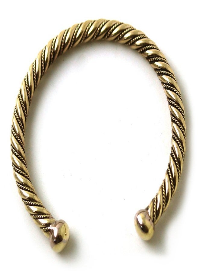 LynnAround Bronze Norse Nordic Viking Spiral Twisted Cable Bangle Cuff Bracelet Arm Ring Jewelry (6 Inches) - Image 2