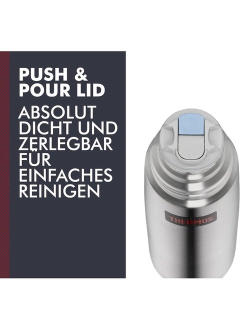 THERMOS STAINLESS STEEL VACUUM INSULATED STEEL FLASK 350 ML, FBB-350SBK, VACUUM FLASK, THERMAL FLASK, INSULATED WATER BOTTLE