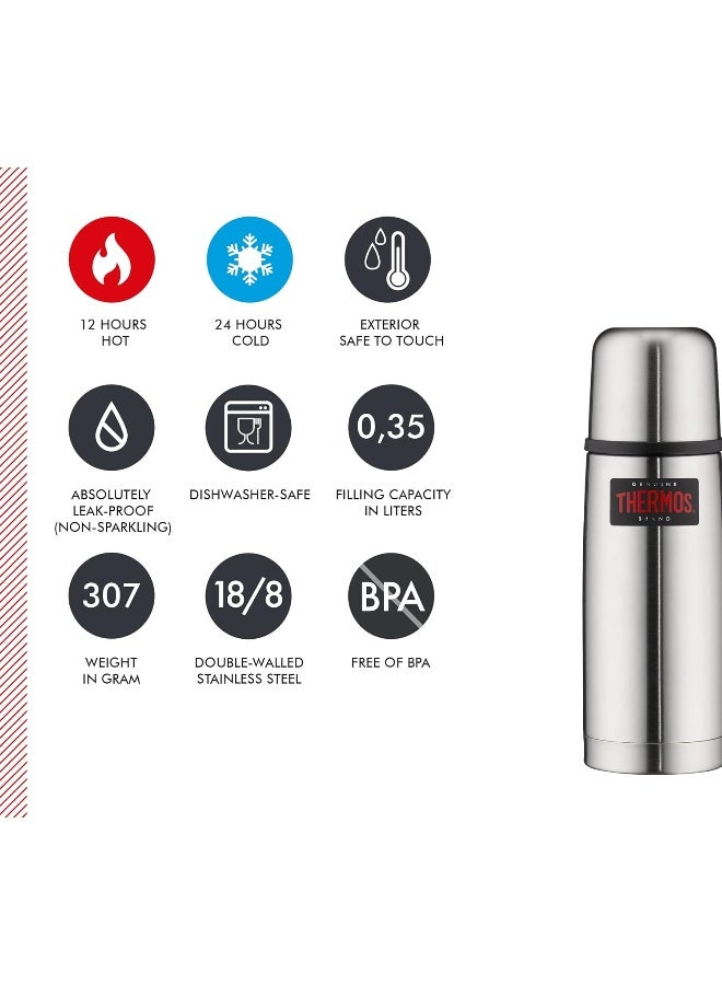 THERMOS ترمس فلاسكة ستانلس ستيل معزولة بالفراغ سعة 350 مل، FBB-350SBK، فلاسكة فراغ، فلاسكة حرارية، زجاجة ماء معزولة - Image 5