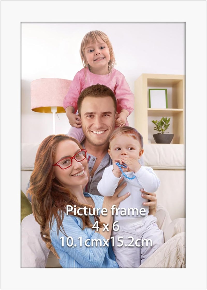 جيفت جاردن إطار الصورة الأبيض Giftgarden مقاس 10 × 15 سم، إطار صورة عصري للصور واللوحات مقاس 15 × 10، تصميم أملس نحيف، حامل جدار أو طاولة - فردي - Image 1