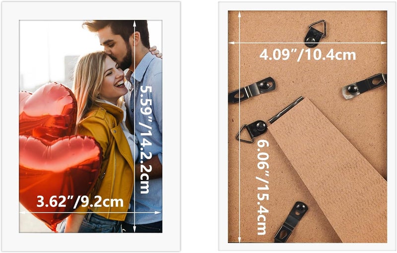 جيفت جاردن إطار الصورة الأبيض Giftgarden مقاس 10 × 15 سم، إطار صورة عصري للصور واللوحات مقاس 15 × 10، تصميم أملس نحيف، حامل جدار أو طاولة - فردي - Image 2
