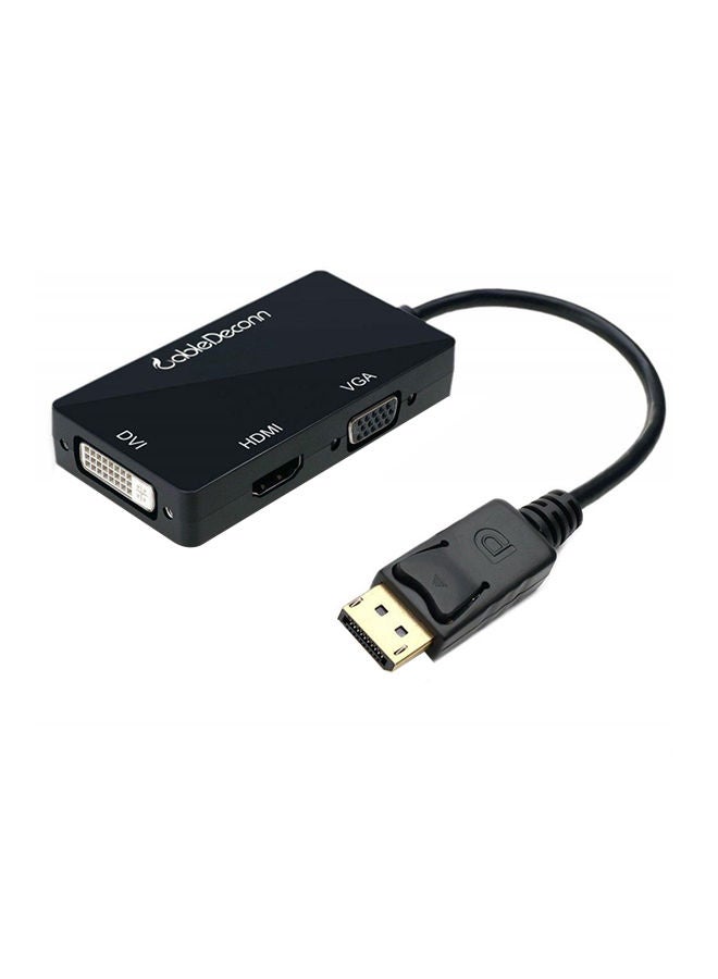 NIBEMINENT Multi Function Cable Displayport Display To Hdmi Dvi And Vga 3-In-1 Adapter Black - Image 1
