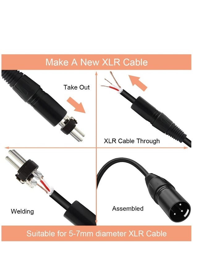 ماركة غير محددة 10 قطعة موصل XLR، 5 ذكر و5 أنثى موصل ميكروفون XLR، 3 دبابيس ميكروفون منخفض الضوضاء للغاية وموصل صوت عالي التوصيل  - Image 5