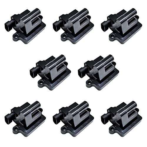 MAS Set of 8 Ignition Coils Pack Compatible with Cadillac Escalade Chevrolet Tahoe Avalanche Silverado Suburban GMC Savanna Sierra Yukon 5.3L 6.0L 4.8L Replacement for 5C1083 C1208 UF271 D581 52-1618 - Image 1