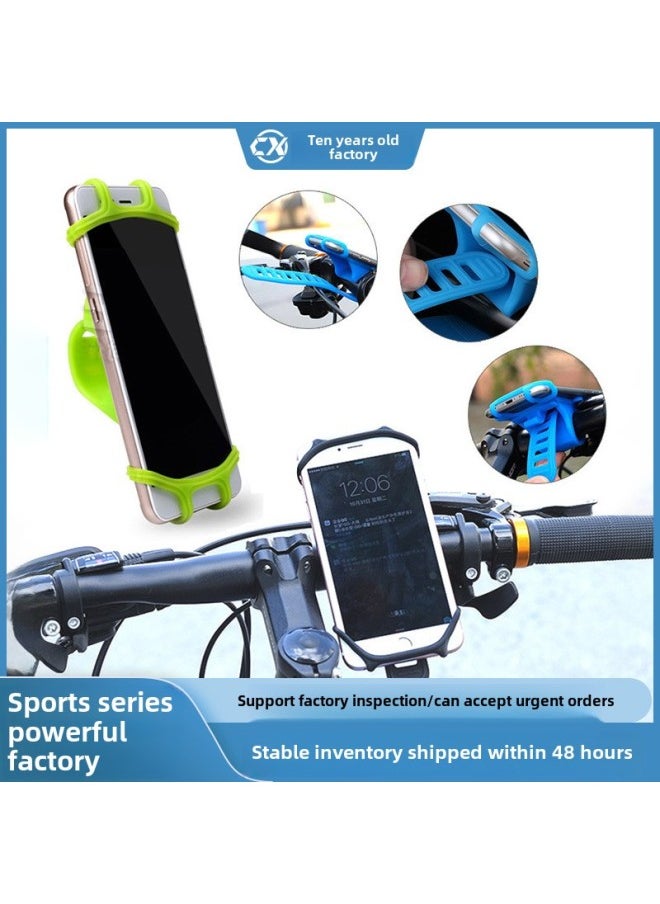 Generic Multifunctional Silicone Bicycle Mobile Phone Bracket Outdoor Riding Navigation Bracket Balance Bike Motorcycle Mobile Phone Bracket-Colour:Yellow-Shape:Silicone + Plastic Color Box  - Image 2