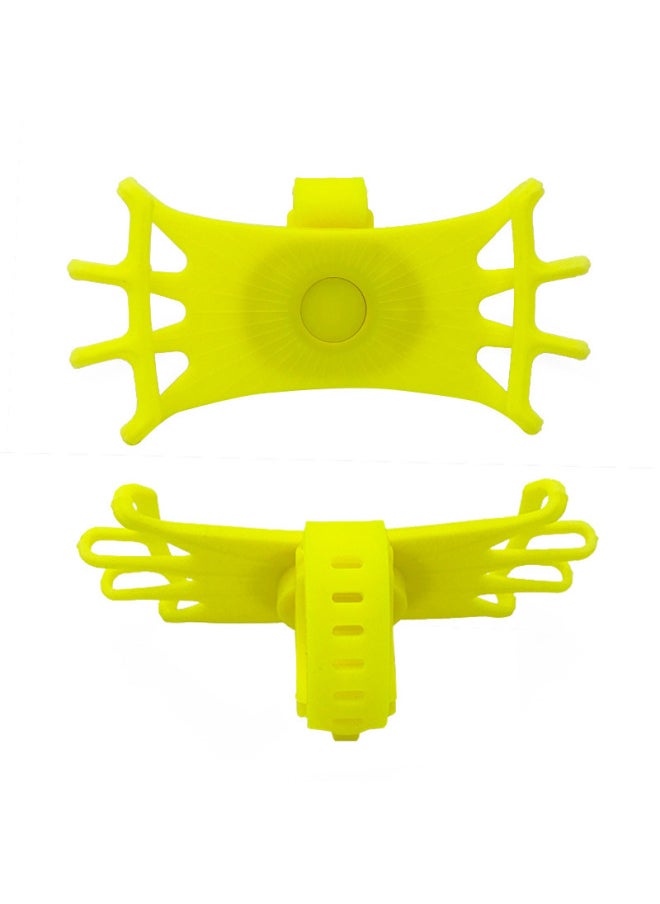 Generic Multifunctional Silicone Bicycle Mobile Phone Bracket Outdoor Riding Navigation Bracket Balance Bike Motorcycle Mobile Phone Bracket-Colour:Yellow-Shape:Silicone + Plastic Color Box  - Image 1