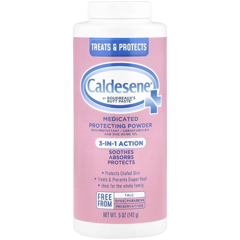 Caldesene Medicated Protecting Powder with Zinc Oxide & Cornstarch-Talc Free, 5 Ounce (3 Pack) - Image 1