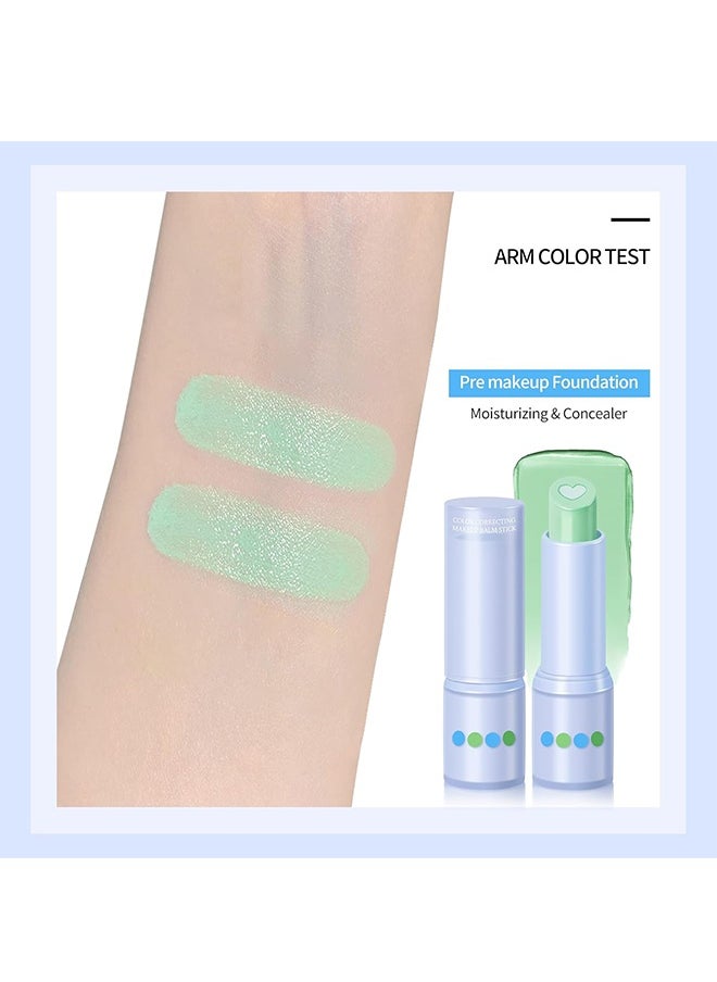 HOSAILY Color Correcting Makeup Balm Stick, Color Correcting Concealer Makeup Perfect Primer, Dullness &Redness Reducer, Conceals Blemishes, Long-Wearing Coverage Tinted Moisturizer Makeup Balm Stick-Green  - Image 5