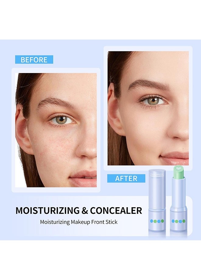 HOSAILY Color Correcting Makeup Balm Stick, Color Correcting Concealer Makeup Perfect Primer, Dullness &Redness Reducer, Conceals Blemishes, Long-Wearing Coverage Tinted Moisturizer Makeup Balm Stick-Green  - Image 3