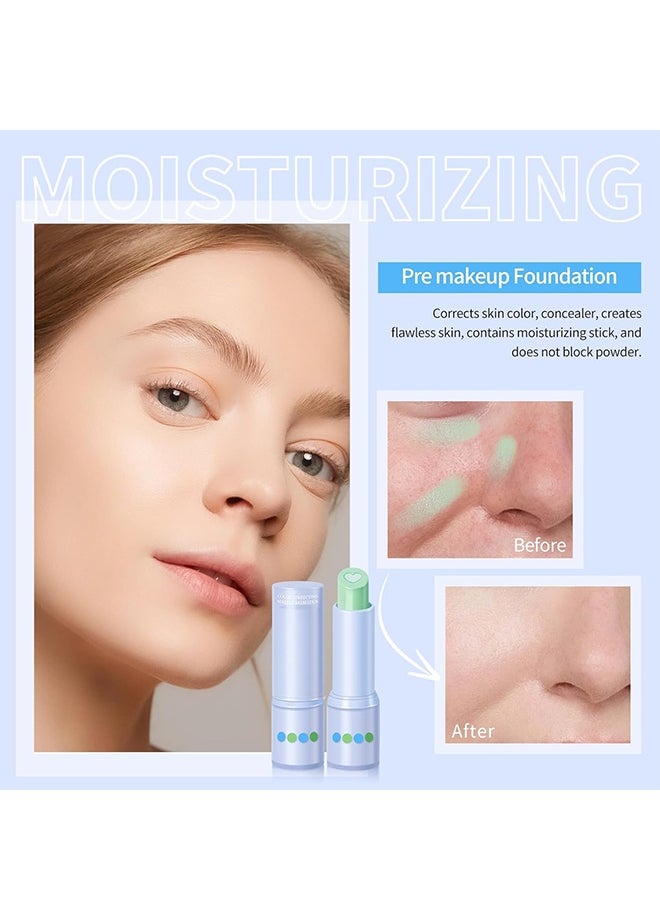 HOSAILY Color Correcting Makeup Balm Stick, Color Correcting Concealer Makeup Perfect Primer, Dullness &Redness Reducer, Conceals Blemishes, Long-Wearing Coverage Tinted Moisturizer Makeup Balm Stick-Green  - Image 2