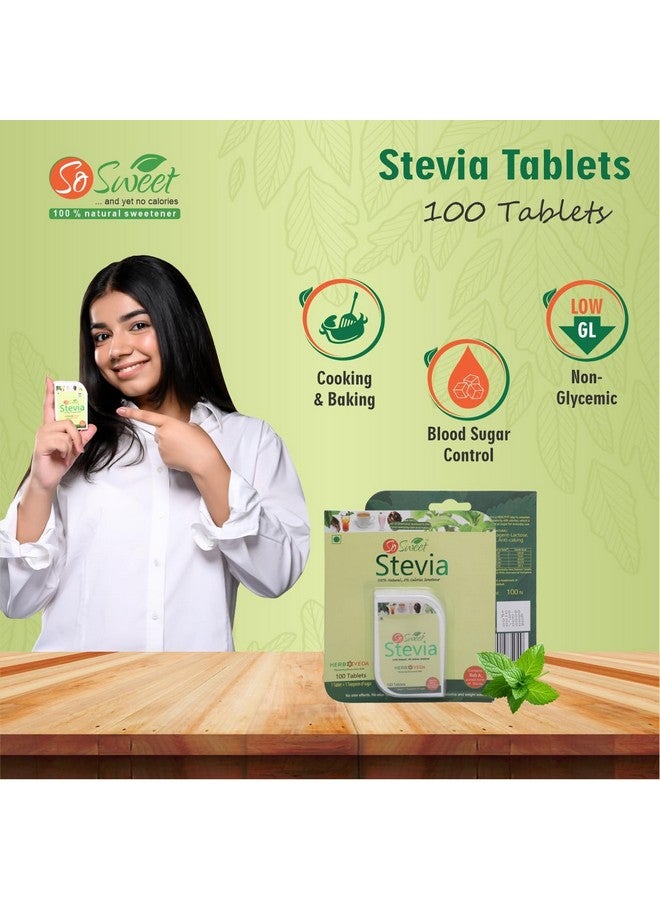 So Sweet ستيفيا سو سويت 100% محلي طبيعي خالي من السكر لمرضى السكري - 300 قرص - عبوة من 3 (100 كل منها) - Image 5