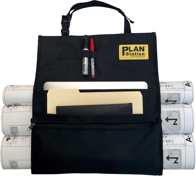 Plan Station On-The-Go Work Tote Plan Carrier Plus Organizer - Black - Image 4