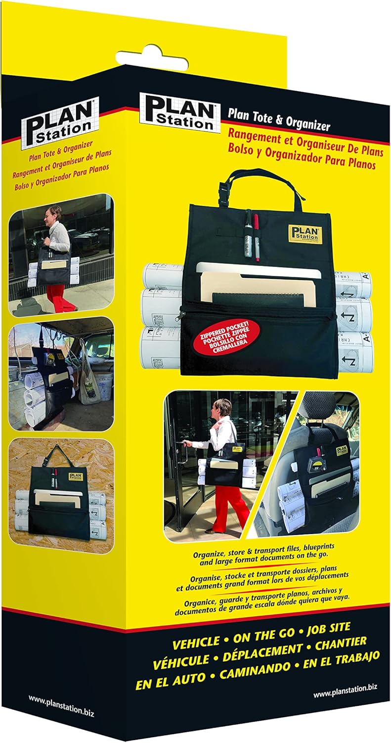 Plan Station On-The-Go Work Tote Plan Carrier Plus Organizer - Black - Image 5