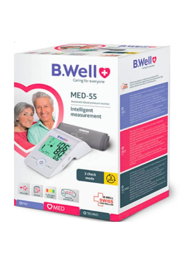 B.Well MED-55 Automatic Blood Pressure Monitor with 22cm - 42cm Size Medium Cuff - Image 1