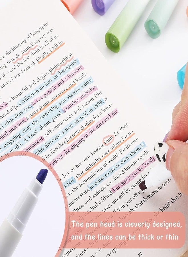 LeafLoom 12pcs Aesthetic Cute Highlighter Pen, Pastel Marker Set || No Bleed Marker Pens with Chisel Tip || Note Taking School/Office Supplies | Multicolor - Image 5