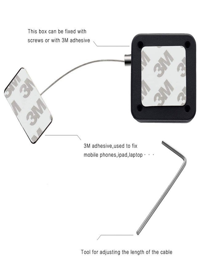 MEETOOT Automatic Retractable Anti-Theft Cable Case 44X16mm Hardware Security Cable Lock Anti Theft Combination for Tablet, Mobile Phone, Remote Control - Image 2