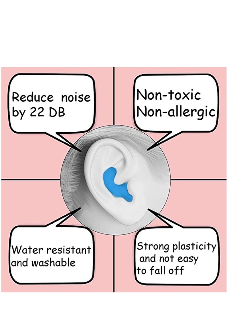 Excefore Sleep Earplugs, Silicone Earplugs, Sleep Earplugs with High Decibel Noise Protection Waterproof Earplugs for Sleep Learning Swimming and Cancelling Noise  - Image 4