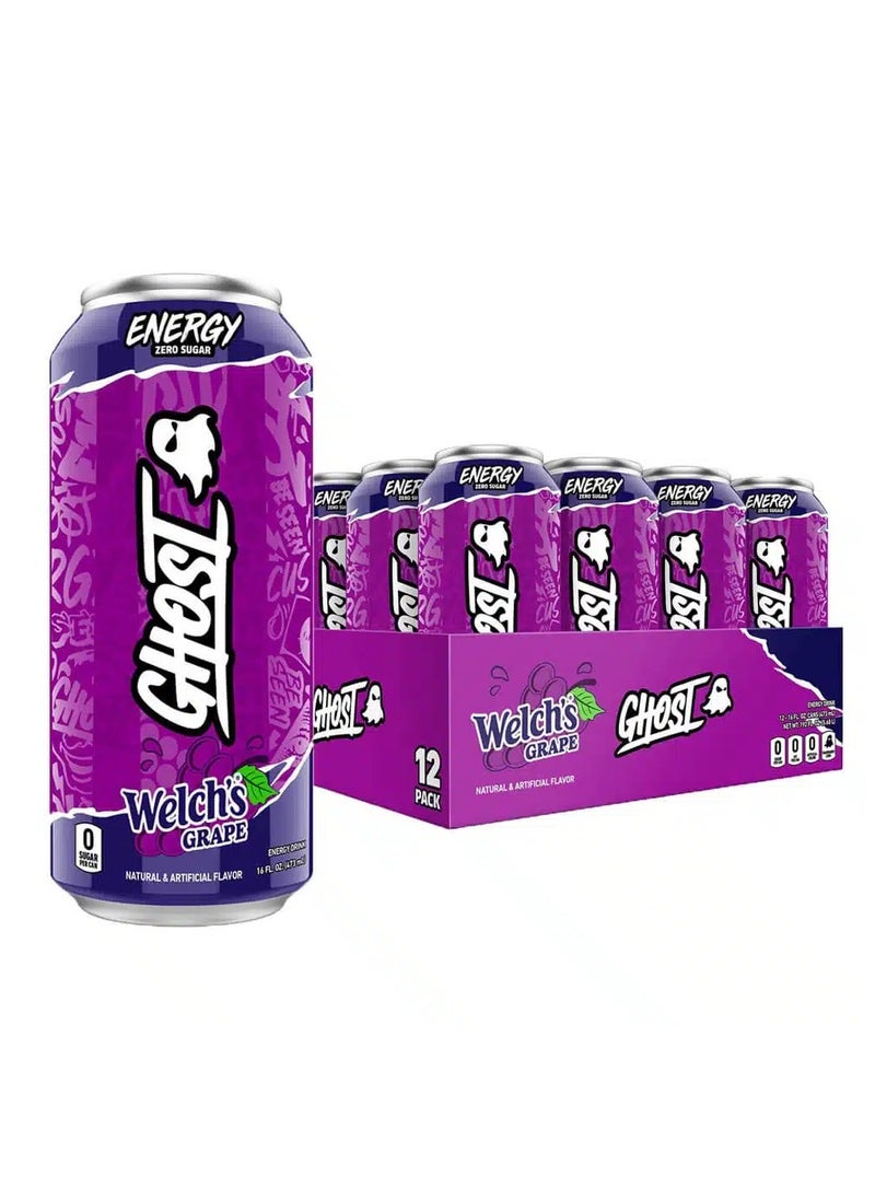 Ghost Ghost RTD 473ml Welch's Grape Flavor – Pack of 12  - Image 1