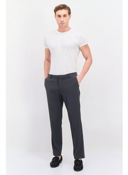 Van Heusen Men Slim Fit Solid Dress Pants, Grey  - Image 4