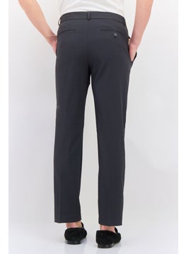 Van Heusen Men Slim Fit Solid Dress Pants, Grey  - Image 3