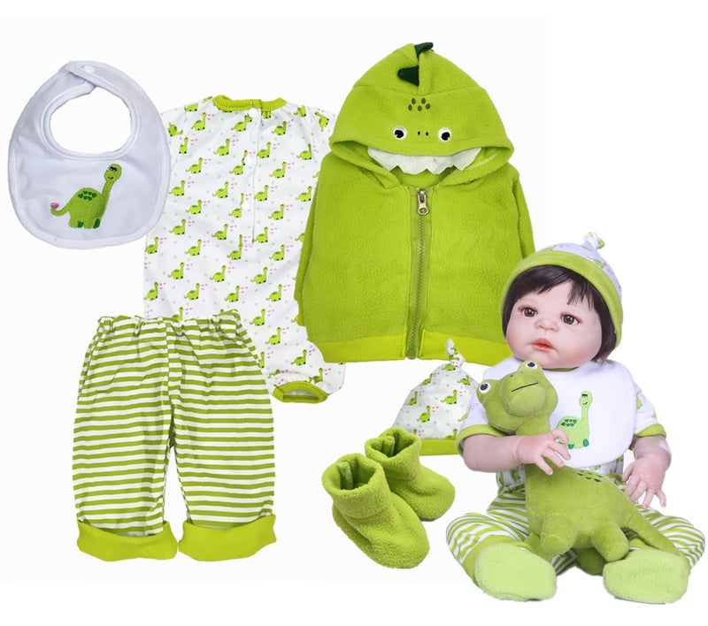 Pedolltree Reborn Baby Doll Clothes 22 inch Green Turtle Outfit Accessories for 20 22 Reborn Doll Newborn Baby Girl Boy Doll Clothes - Image 3