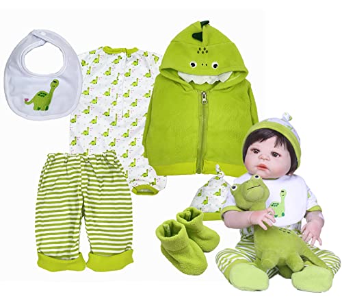 Pedolltree Reborn Baby Doll Clothes 22 inch Green Turtle Outfit Accessories for 20 22 Reborn Doll Newborn Baby Girl Boy Doll Clothes - Image 1