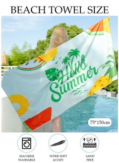 DUNISO Oversized Beach Towel, 150*75cm Microfiber Beach Towels, Quick Dry Towel for Swimmers Sand Proof Beach Towels for Adults Kids, Cool Pool Towels Beach Accessories Absorbent Towel for Travel Swim Yoga  - Image 3