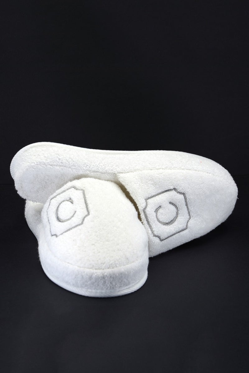 Esdense C Letter Embroidered Towel Bathroom Slippers Home Hotel Slippers Non-Slip Thick Sole Daily Slippers - Image 1