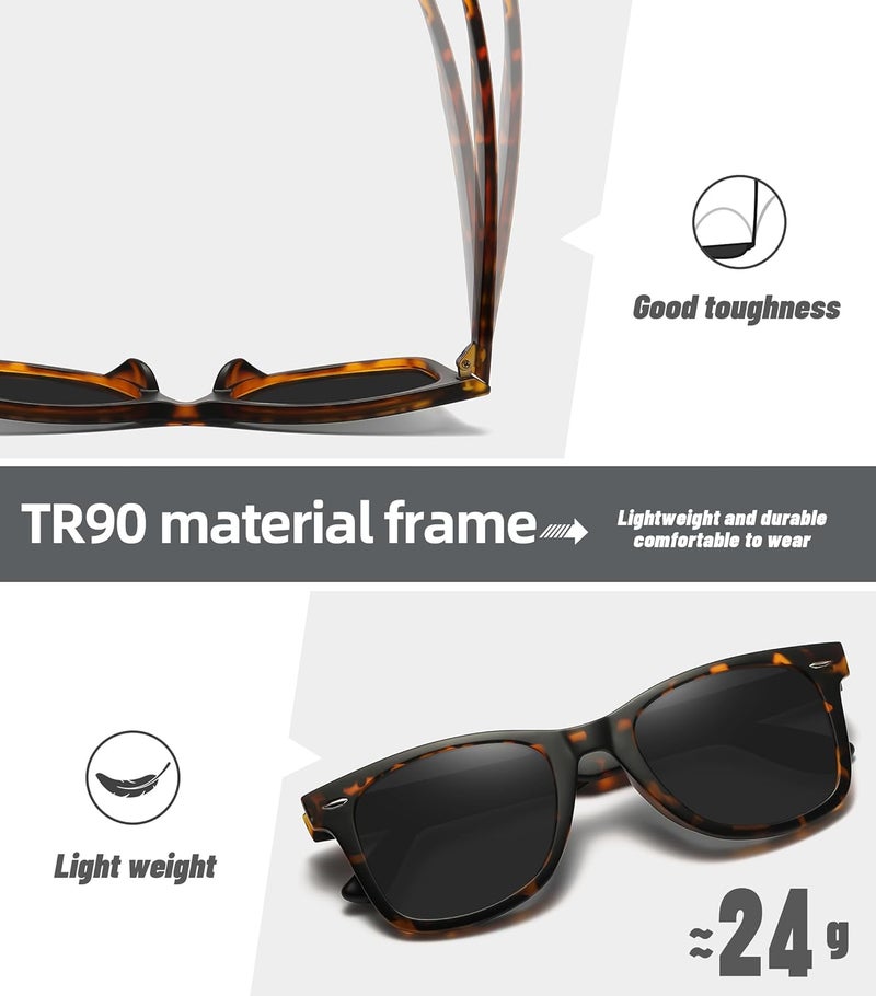 MEETSUN Polarized Sunglasses for Men and Women - Classic Retro Square Frame with UV Protection - Image 5