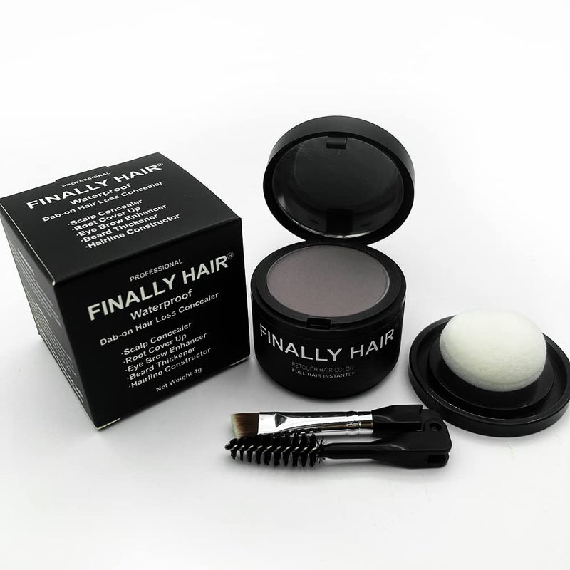 Finally Hair Dark Chocolate Brown Dabon Hair Fibers  Hair Loss Concealer Hairline Creator Eye Brow Enhancer and Beard Filler Dabon Hair Fiber Shadow Powder Dark Chocolate Brown  BrownBlack