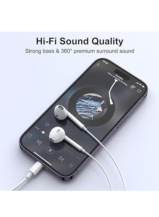 جوي فوكس سماعات أذن سلكية USB-C داخل الأذن مع ريموت للتحكم بالموسيقى والمكالمات والصوت – متوافقة مع iPhone 16/15 Pro Max وiPad Pro/Air وأجهزة Samsung - Image 3
