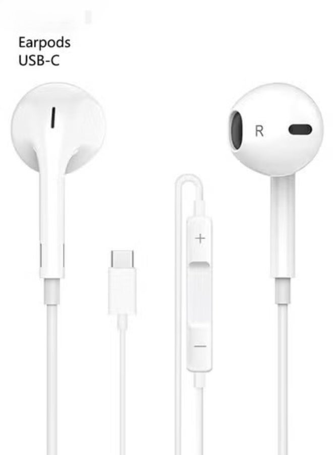 جوي فوكس سماعات أذن سلكية USB-C داخل الأذن مع ريموت للتحكم بالموسيقى والمكالمات والصوت – متوافقة مع iPhone 16/15 Pro Max وiPad Pro/Air وأجهزة Samsung - Image 1