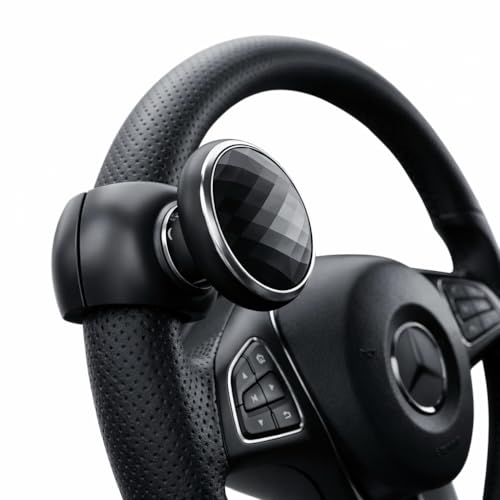 Eliane Universal Car Steering Wheel Power Knob 360° Rotation Spinner Ball Handle | Non-Slip ABS Grip | 360 Degree Steering Booster for Cars, Trucks, Tractors – Black - Image 1