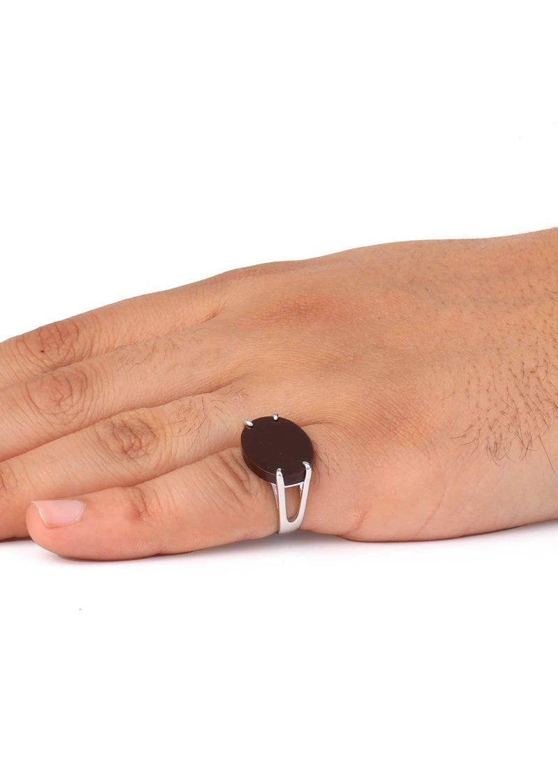 فونيم خاتم فضة شنكار حجر بني كبدي - Image 3