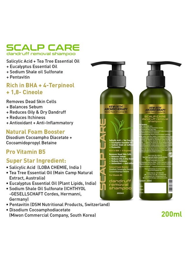 Keya Seth Aromatherapy Keya Seth Aromatherapy, Scalp Care Dandruff Removal Shampoo With Salicylic Acid, Tea Tree & Eucalyptus Oil -Reduces Dandruff & Flakes Itchy Scalp 200Ml  - Image 2