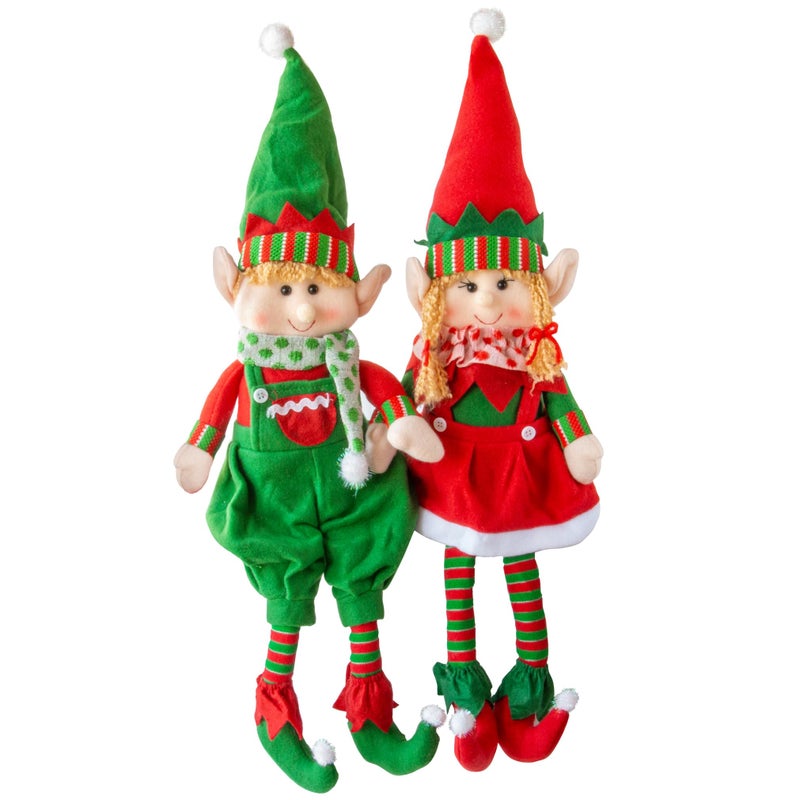 SCS Direct Elf Plush Christmas Stuffed Dolls Set of 218 Boy and Girl Elves Holiday Cute Plush Shelf Toys  Fun Kids Buddy Figurine Decorations Christmas Winter Holiday Party Festive Decor and Gift Exchange - Image 3