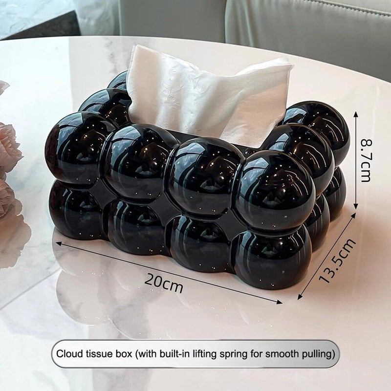Modern Napkin Holder Marshmallow Tissue Organizer with Pink Bow/Stylish Bubble Design, Napkin Dispenser Suitable for [Living Room] [Bathroom] [Office] [Outdoor] (White) - Image 3