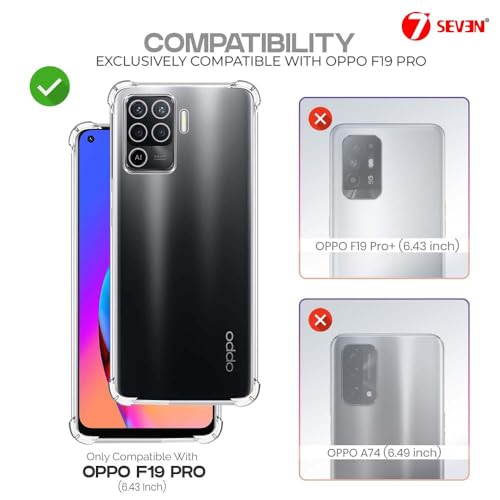 7-Seven 7SEVEN® Back Cover for Oppo F19 Pro Transparent Mobile Back Case Shock Proof Design Camera Edges Protection Crystal Clear Phone Case Silicon Soft TPU and Flexible Bumper Phone Cover - Image 2