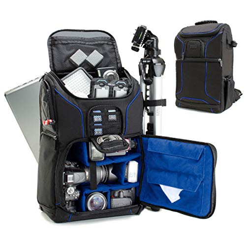 USA Gear Camera Backpack for Photographers DSLR/SLR/Mirrorless Photography Camera Bag with Laptop Compartment, Waterproof Rain Cover & Tripod Holder, Compatible with Canon/Nikon/Sony (Blue) - Image 1