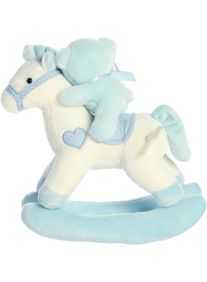 ebba Aurora® Melodious Musicals! Baby Boy Rocking Horse™ Baby Stuffed Animal - Musical Entertainment - Engaging Play - Blue 12 Inches - Image 2