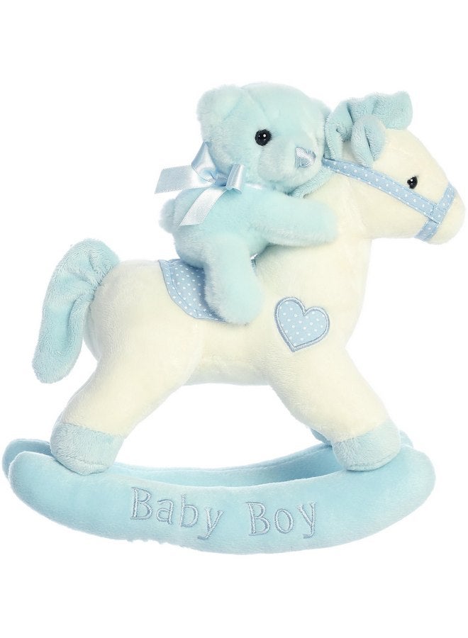 ebba Aurora® Melodious Musicals! Baby Boy Rocking Horse™ Baby Stuffed Animal - Musical Entertainment - Engaging Play - Blue 12 Inches - Image 4