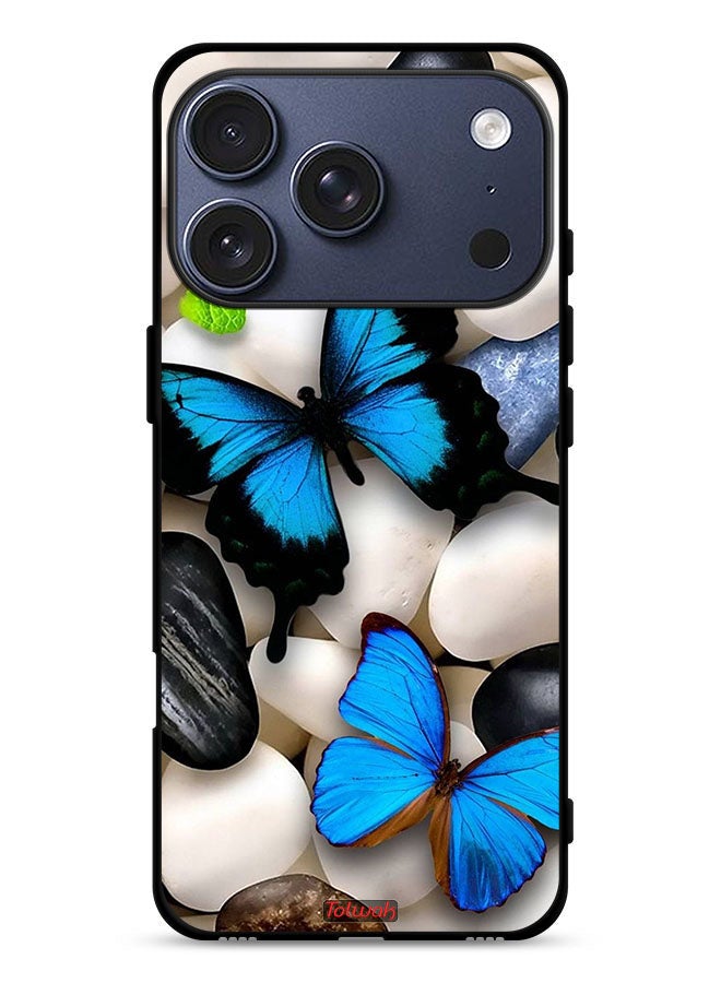 Tolwak Apple iPhone 17 Pro Protective Case Cover Butterflies On Stones - Image 1