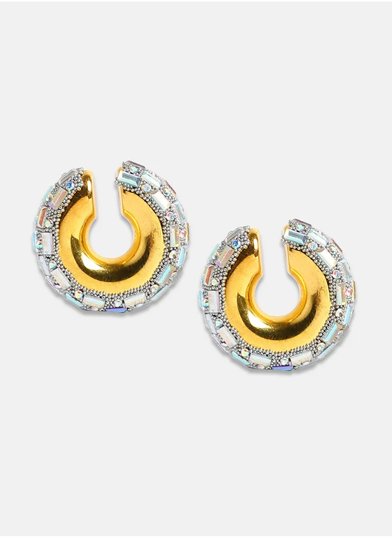 SOHI The Mirror Cuff Earrings - Chalice Silver-Colour