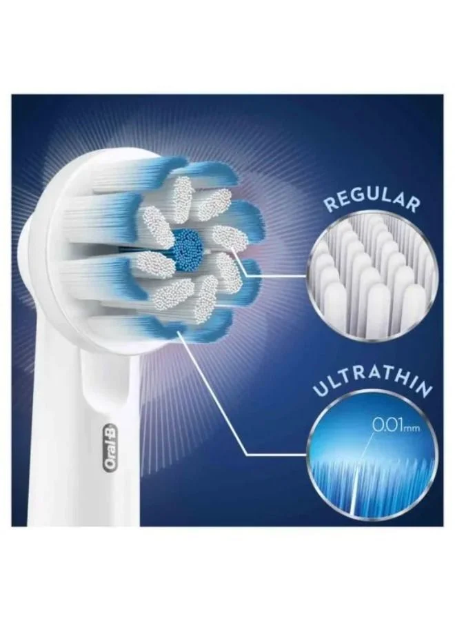 Oral-B Sensitive Clean & Care Electric Toothbrush Head with Ultra Thin Bristle Technology, Pack of 4