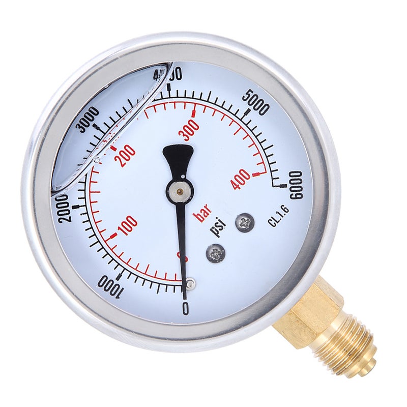 مقياس ضغط شعاعي مملوء بزيت Y60 TSPGG604400 بار 1/4 BSP لآلات المعدات - Image 5