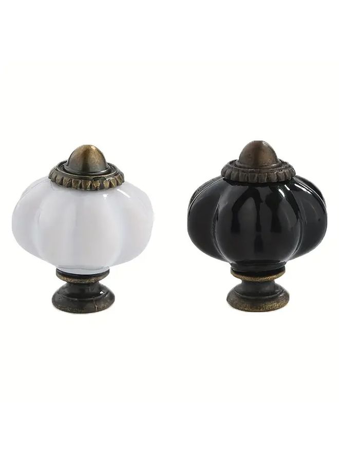 White Vintage Leaf Floral Zinc Alloy Ceramic Drawer Handles Knobs 10pcs - Image 1