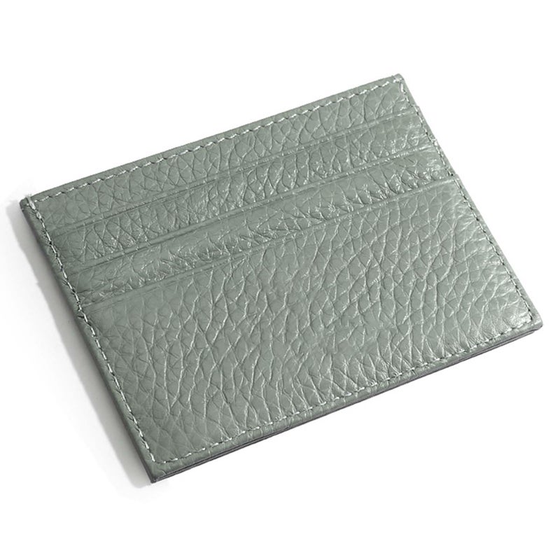 M-Plateau Credit Card Wallet, Super Slim Card Holder, Genuine Leather Wallet for Man and Women with 6 Card Slots and 1 Pocket (Light Green) - Image 1