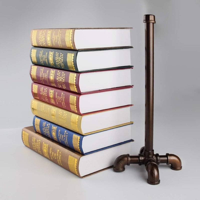 TLBTEK Floor Toilet Paper Holder Stand, Black Iron Farmhouse Paper Towel Rack,Rustic Industrial Vintage DIY Style Pipe Roll Tissue Holder Heavy Duty for Bathroom, Bedroom, Kitchen (Brown) - Image 2