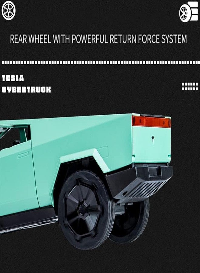 VARIYA ENTERPRISE 1:24 Scale Big Tesla CYBERTRUCK Model Diecast Metal Pullback Toy car with Openable Doors & Light, Music Boys car for Kids Best Toys Gifts Toys for Kids (Silver) - Image 3